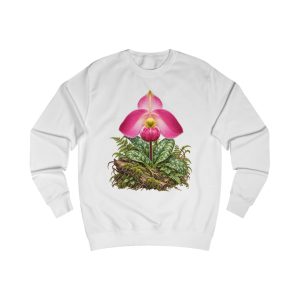 Pink Lady Slipper Orchid Floral Art Unisex Sweatshirt