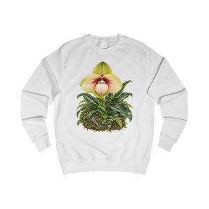 Lady Slipper Orchid Vintage Floral Art Unisex Sweatshirt