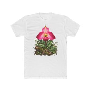 Pink Lady Slipper Orchid Botanical Art Unisex T-Shirt