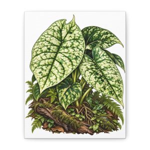 Alocasia Scale Dragon Mint Botanical Canvas Art