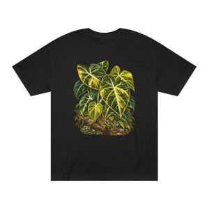 Alocasia Black Velvet Golden Variegated Botanical Unisex T-Shirt