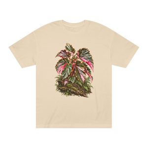 Pink & Green Begonia Botanical Unisex T-Shirt